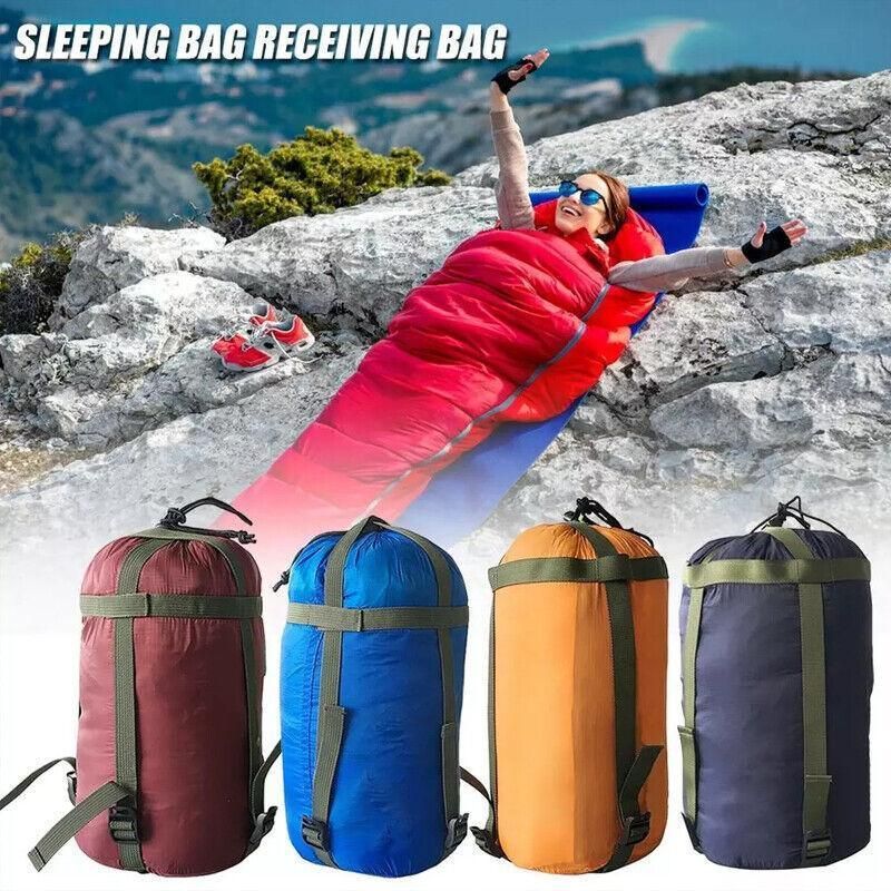 Camping Sleeping Bag Compression Sack Waterproof Outdoor Storage Bag - Army Green