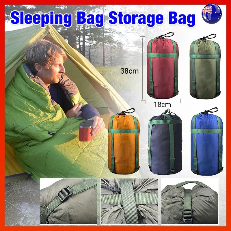 Waterproof Compression Stuff Sack Camping Storage Bag Outdoor Sleeping Bag - Yellow