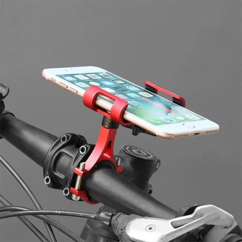 Aluminum Phone Holder Mount for Bicycle Handlebar 360 Degree Rotation Universal Fit - Black