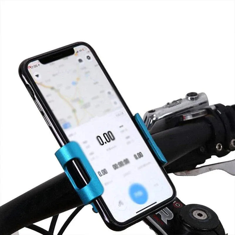 Aluminum Phone Holder Mount for Bicycle Handlebar 360 Degree Rotation Universal Fit - Black