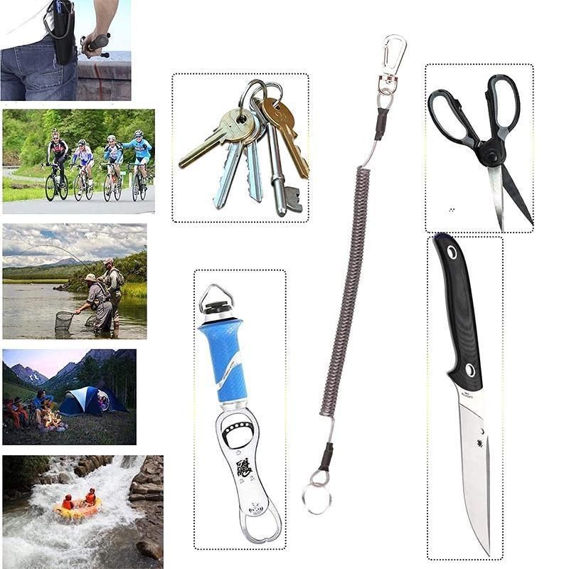 6X Fishing Lanyards Boating Ropes Kayak Secure Pliers Lip Grips Tackle Fish Tool - Black