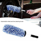 Car Wheel Cleaning Brush Tool Alloy Soft Bristle - Blue+White