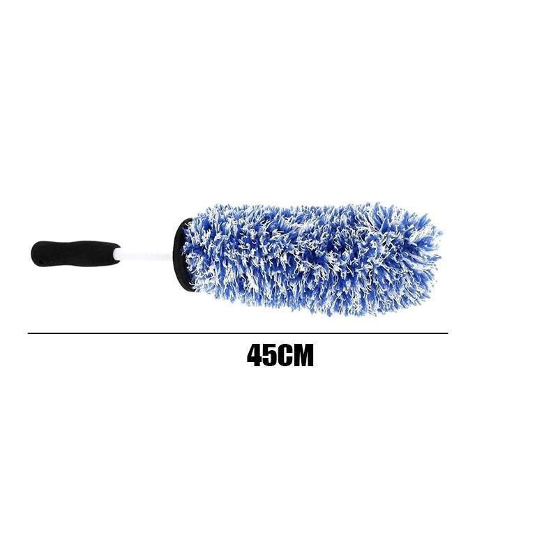 Car Wheel Cleaning Brush Tool Alloy Soft Bristle - Black+White