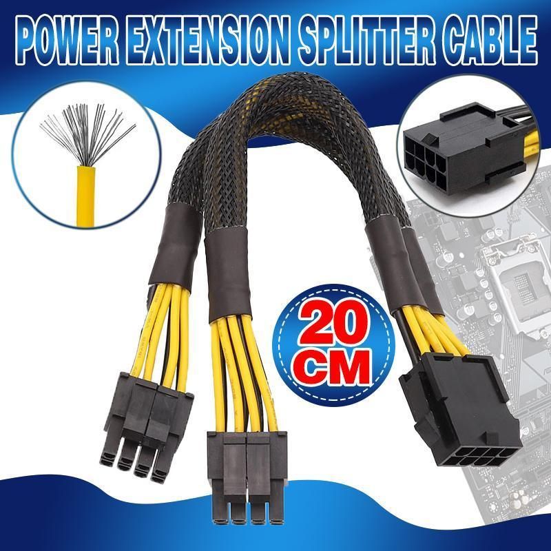 8Pin ATX 12v CPU EPS Power Extension Splitter Cable Adapter Motherboard copper