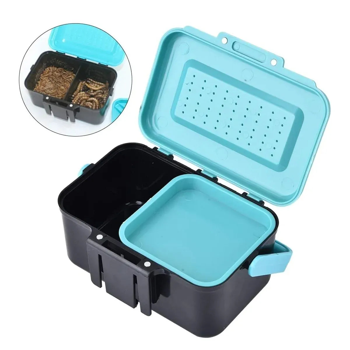 Handle Waist Hanging Live Bait Box Earthworm Clip Fishing Tackle Accessory Case