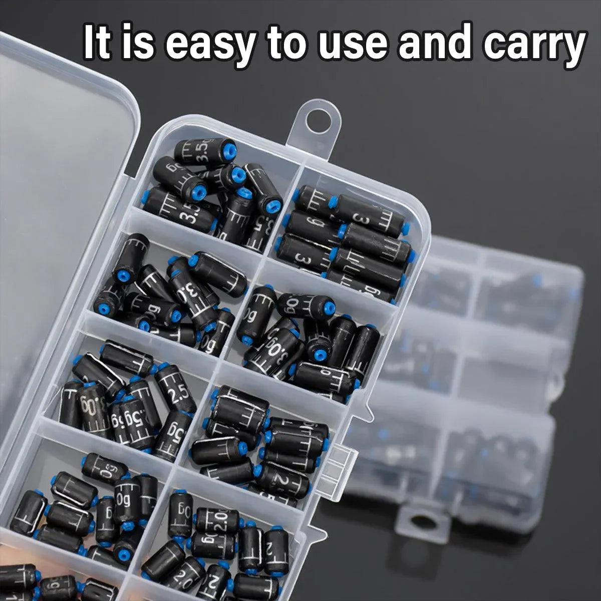100pcs Graduated Soft Core Fishing Lead Sinkers Quick Drop Weights Tackle Set