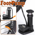 Foot Pedal Air Pump Mini Aluminium 160PSI Gauge Bike Motorcycle Car