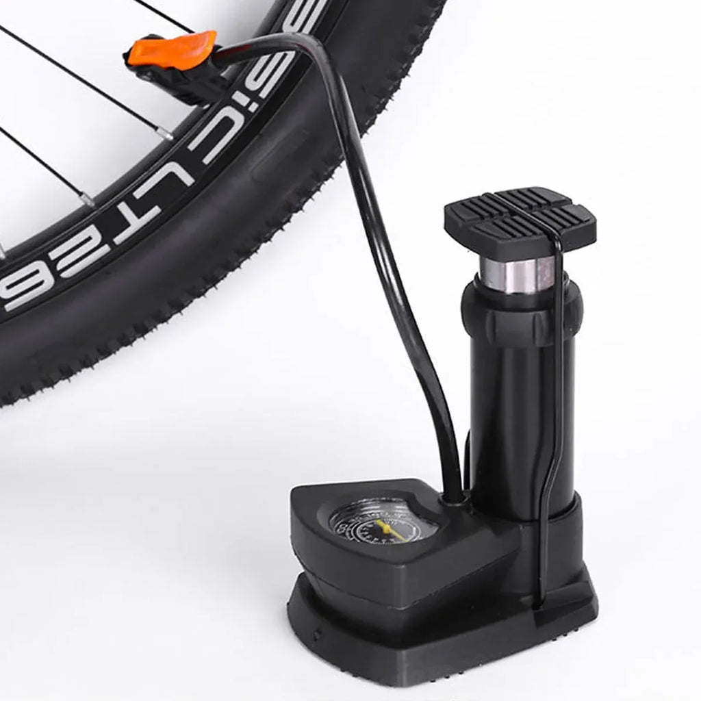 Foot Pedal Air Pump Mini Aluminium 160PSI Gauge Bike Motorcycle Car