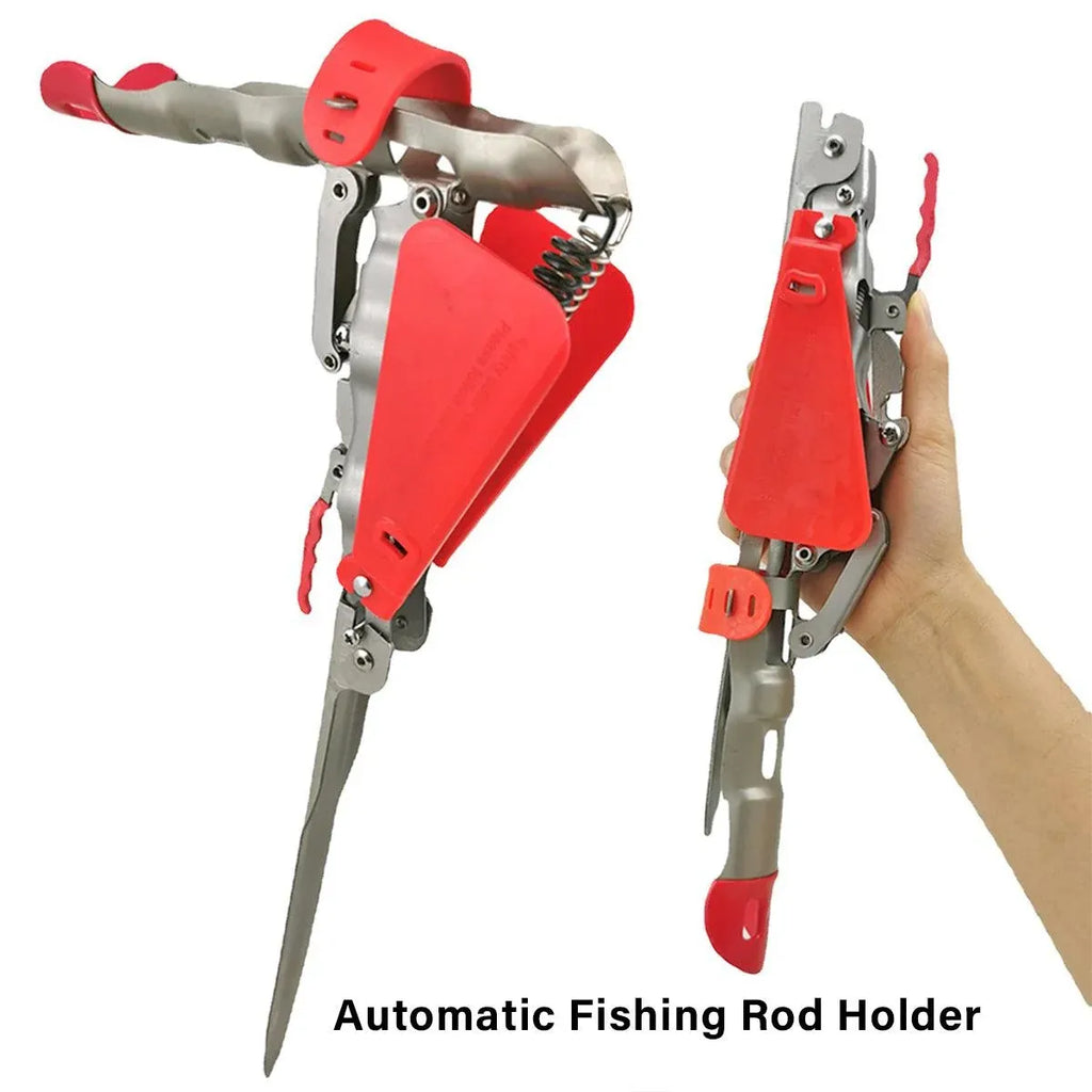 Automatic Fishing Rod Holder Spring Cast Starter Floor Mount Rod Stand Support