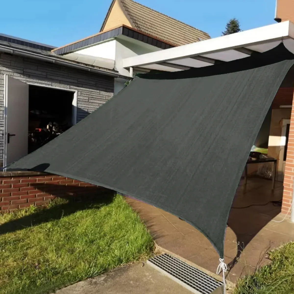 Waterproof Outdoor Shade Sail Garden Sun Canopy UV Protection Patio Awning Cloth - 4x4x4m Triangle