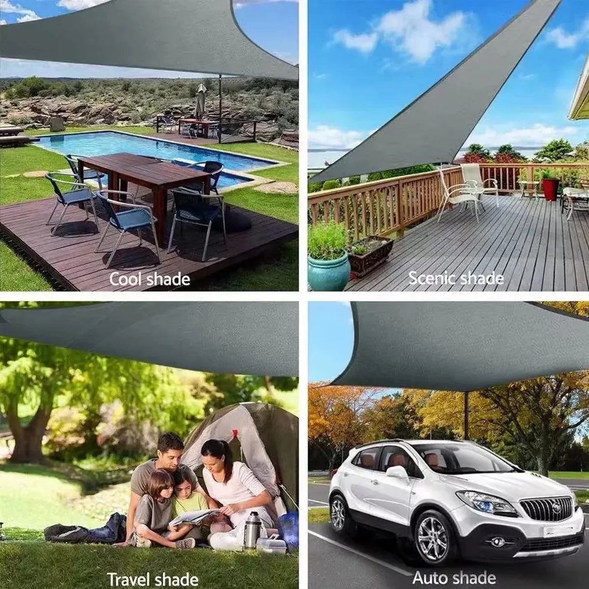 Waterproof Outdoor Shade Sail Garden Sun Canopy UV Protection Patio Awning Cloth - 4x4x4m Triangle