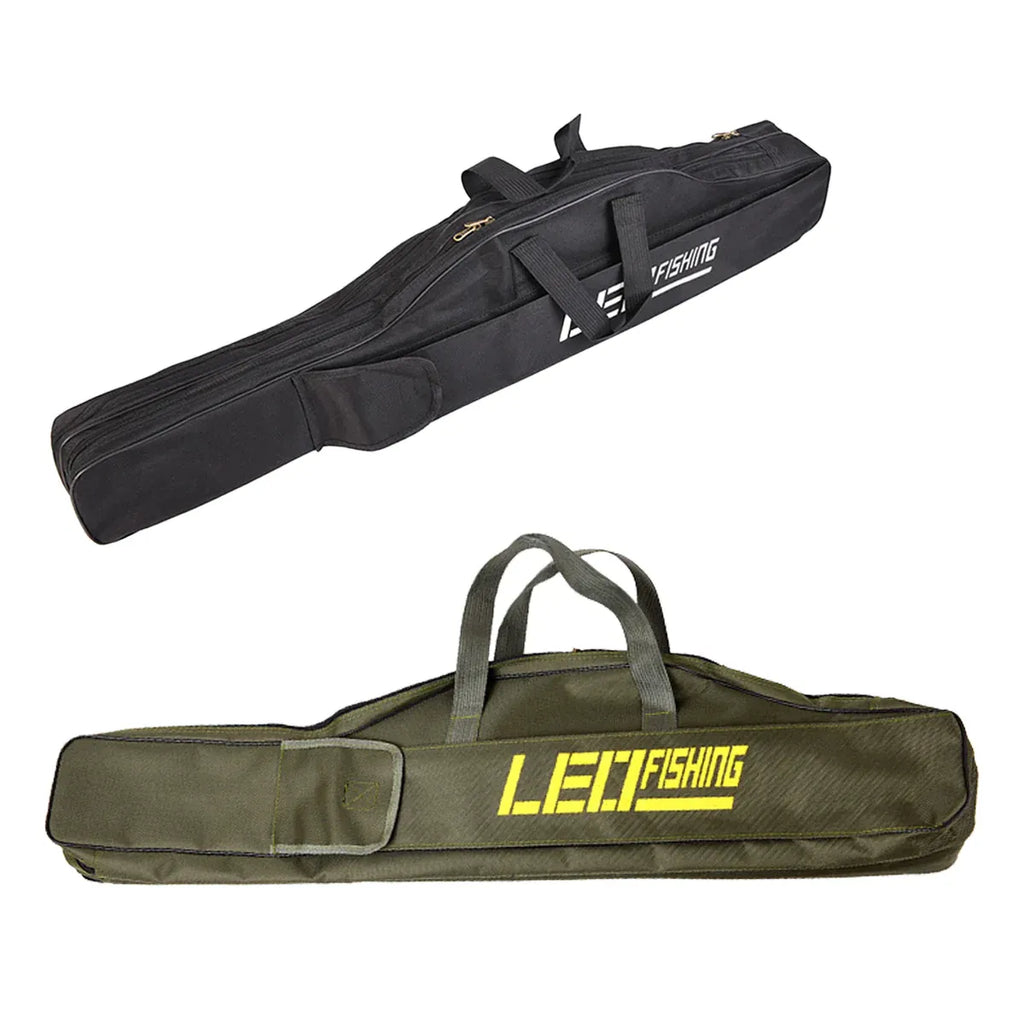 150cm Portable Foldable Fishing Rod Carrier Fish Pole Tools Storage Bag Case - Green