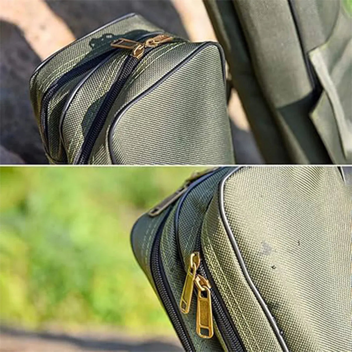 150cm Portable Foldable Fishing Rod Carrier Fish Pole Tools Storage Bag Case - Green