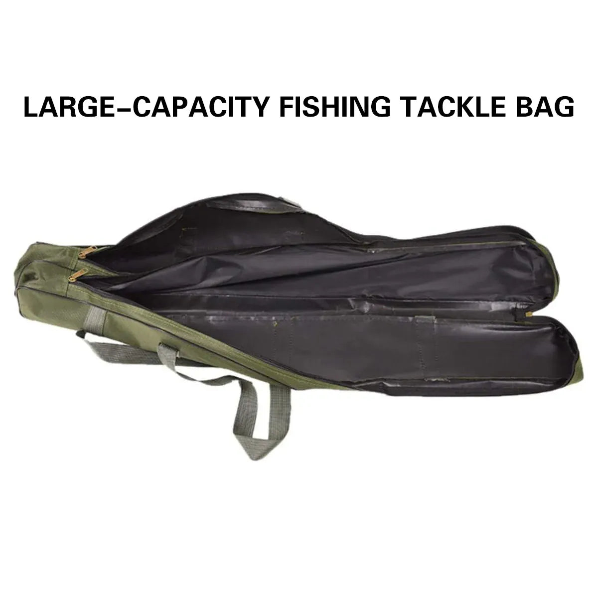 150cm Portable Foldable Fishing Rod Carrier Fish Pole Tools Storage Bag Case - Green