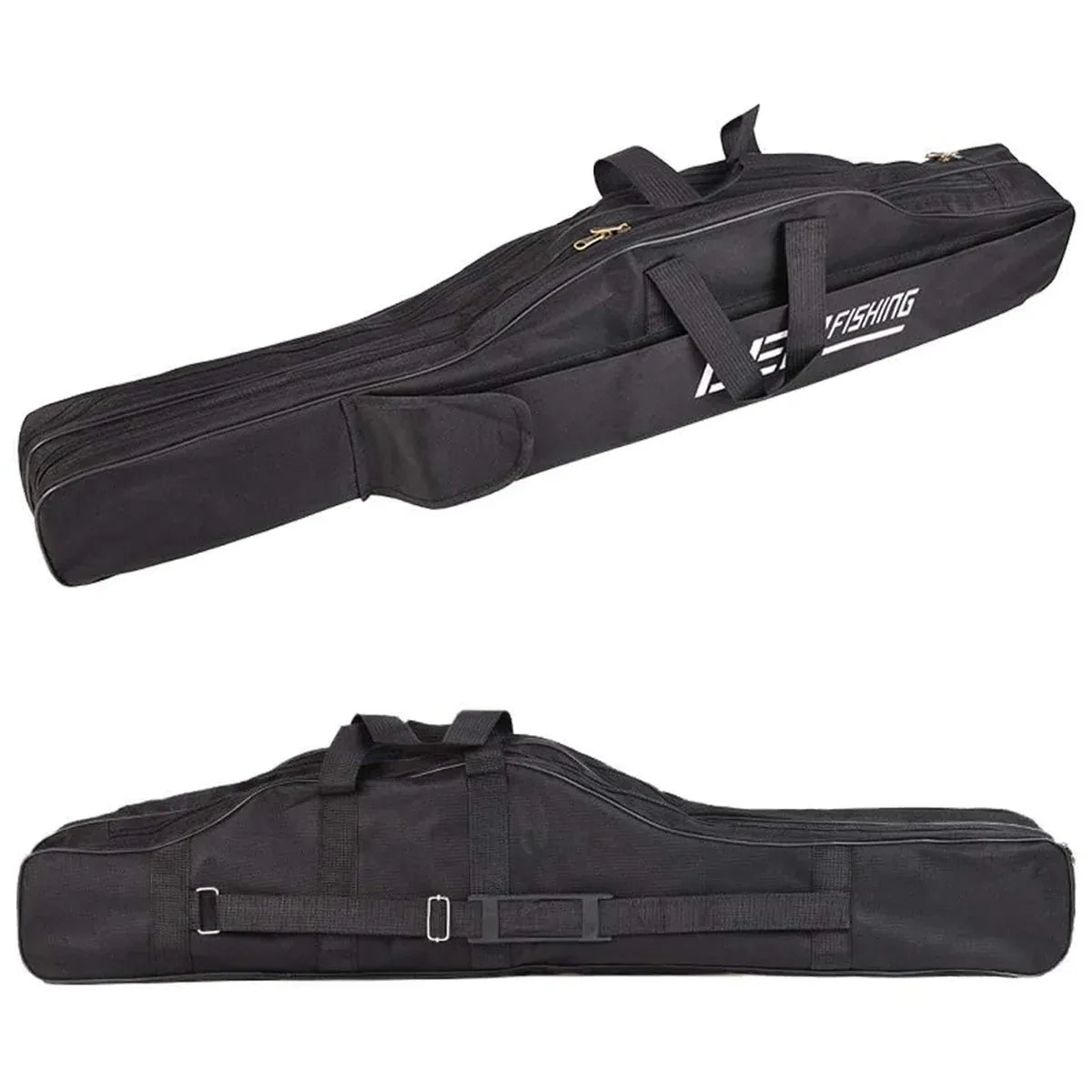 150cm Portable Foldable Fishing Rod Carrier Fish Pole Tools Storage Bag Case - Green