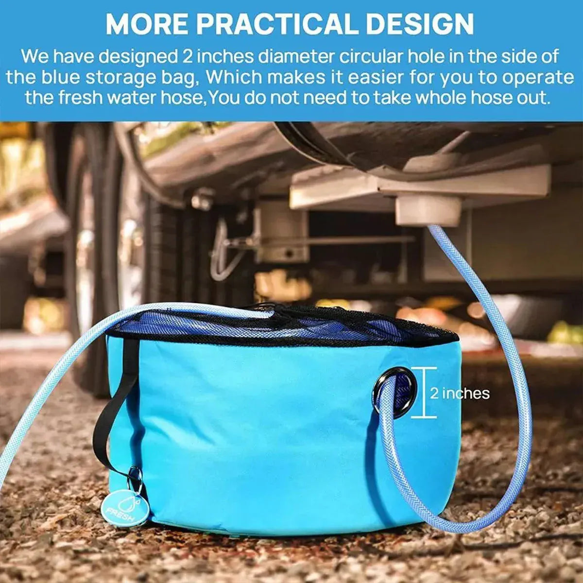 Hose Storage Bag Caravan Camping RV Cable Water Hose Electrical Cords Organizer - Blue