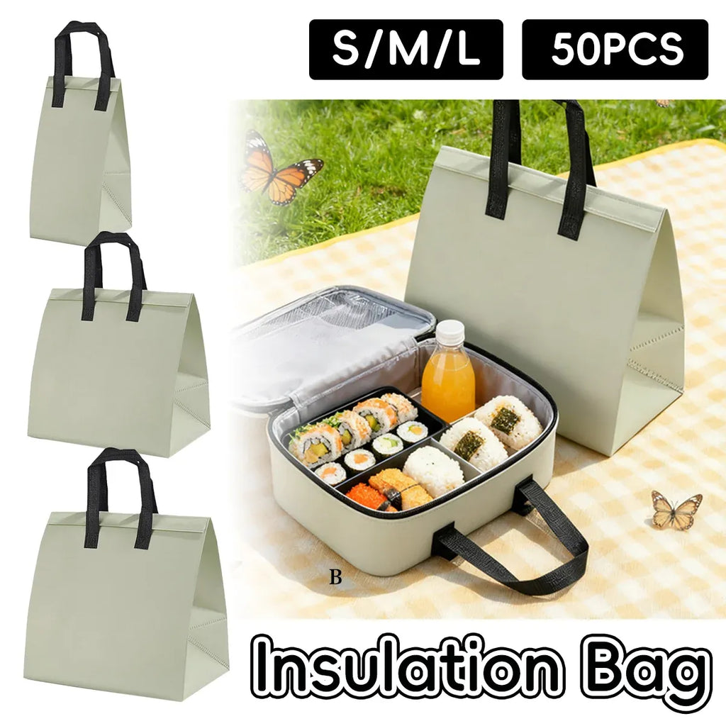 50 Pcs Waterproof Insulated Packaging Bags for Hot and Cold Drinks - S
