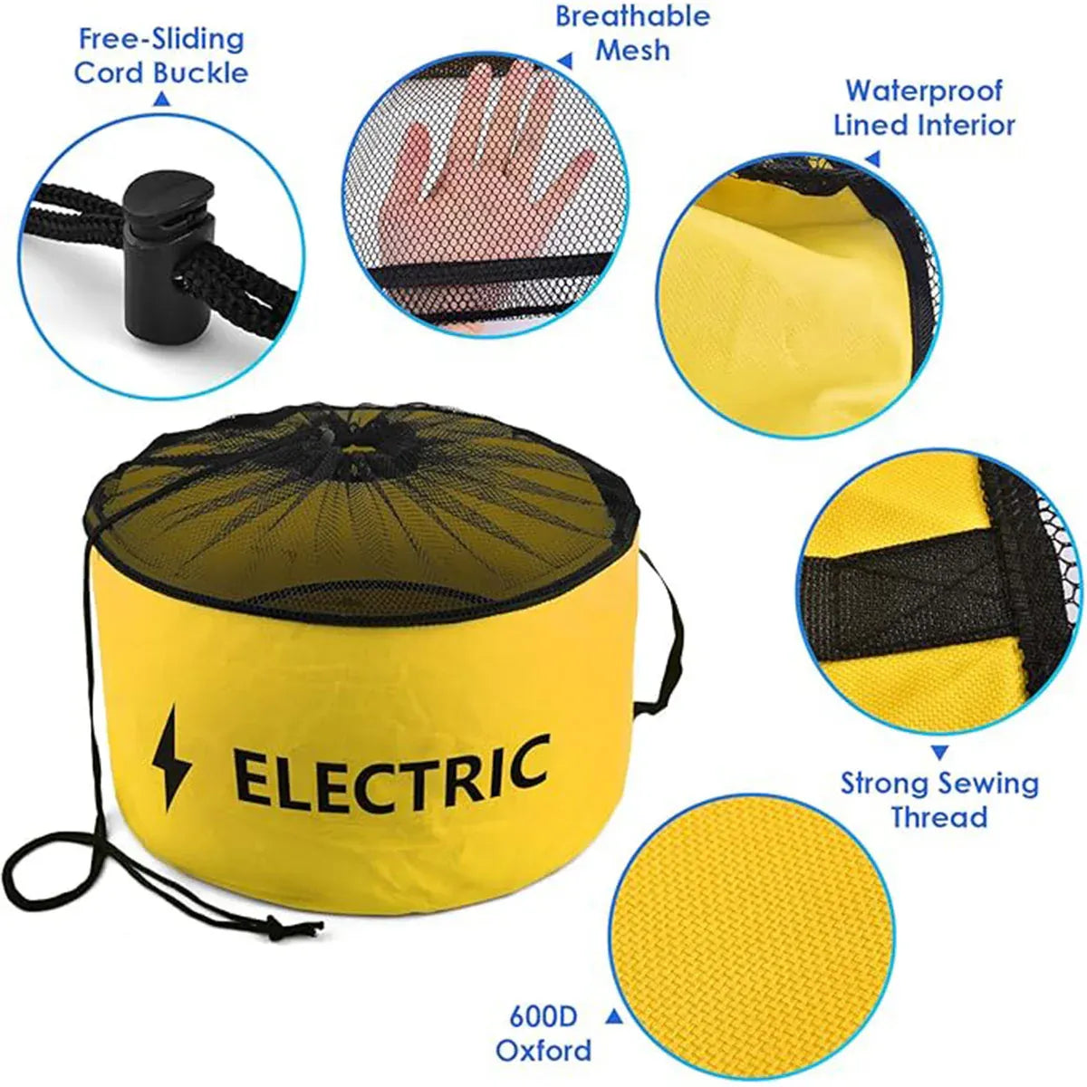 Hose Storage Bag Caravan Camping RV Cable Water Hose Electrical Cords Organizer - Yellow