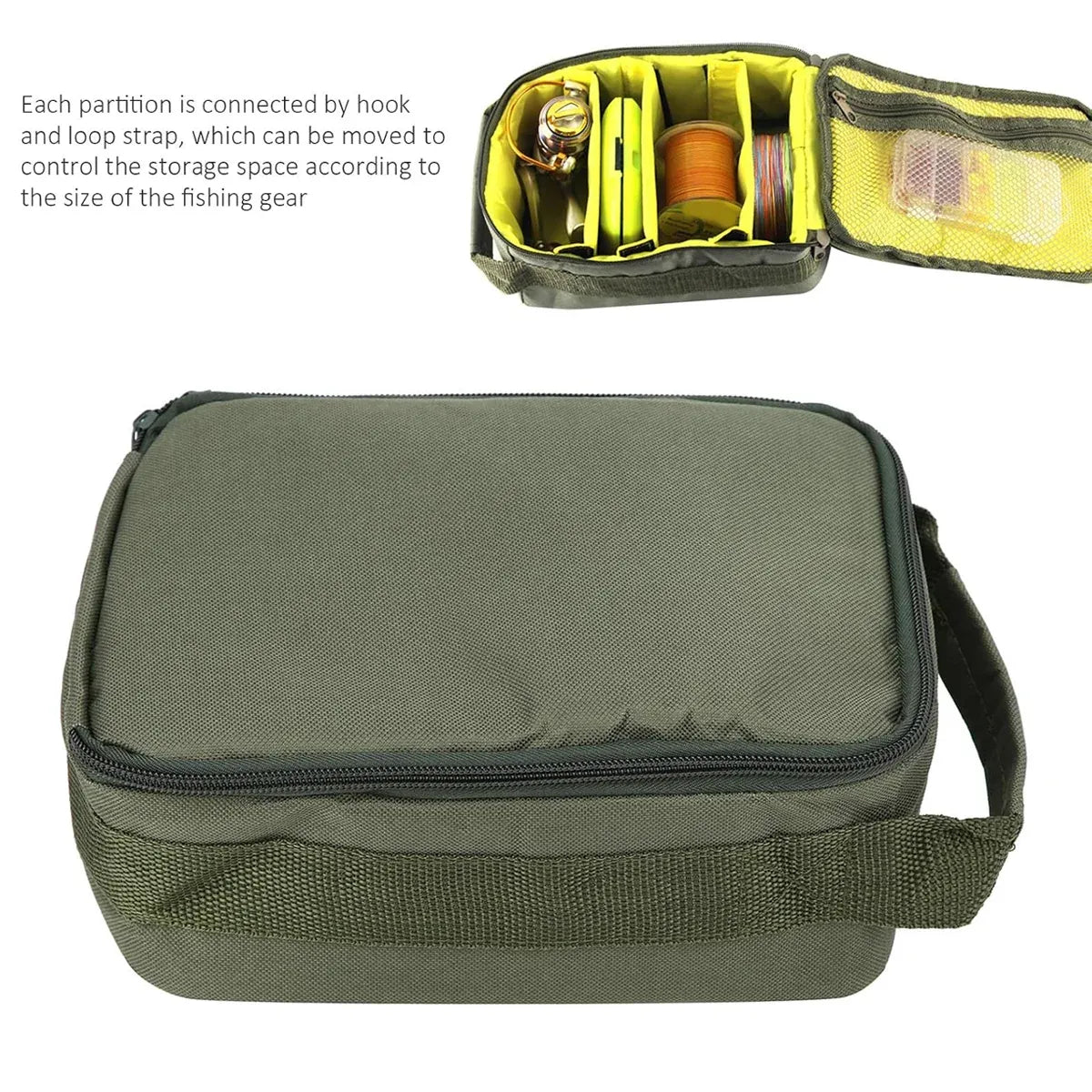 Fishing Gear Bag Portable Bait Storage Tackle Organizer Fishing Line Carry Case