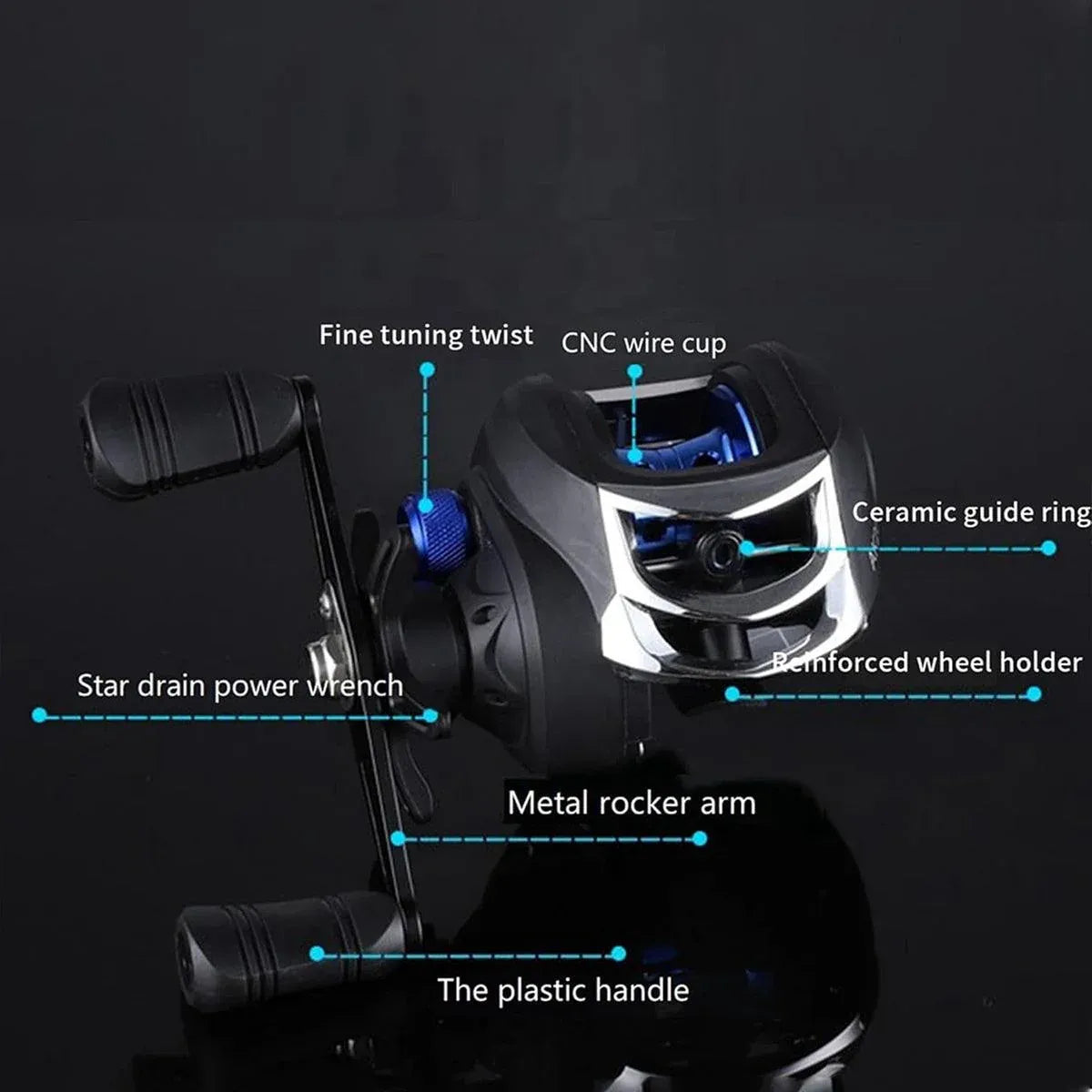 Fishing Reel Anti Frying Line Teardrop Swivel Disc Fishing Gear Spinning Reel - Left hand version