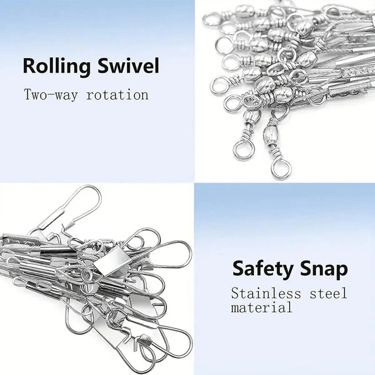 10PCS Wire Balance Hooks Anti Tangle Sea Fishing Rigs Accessories Tackle Set