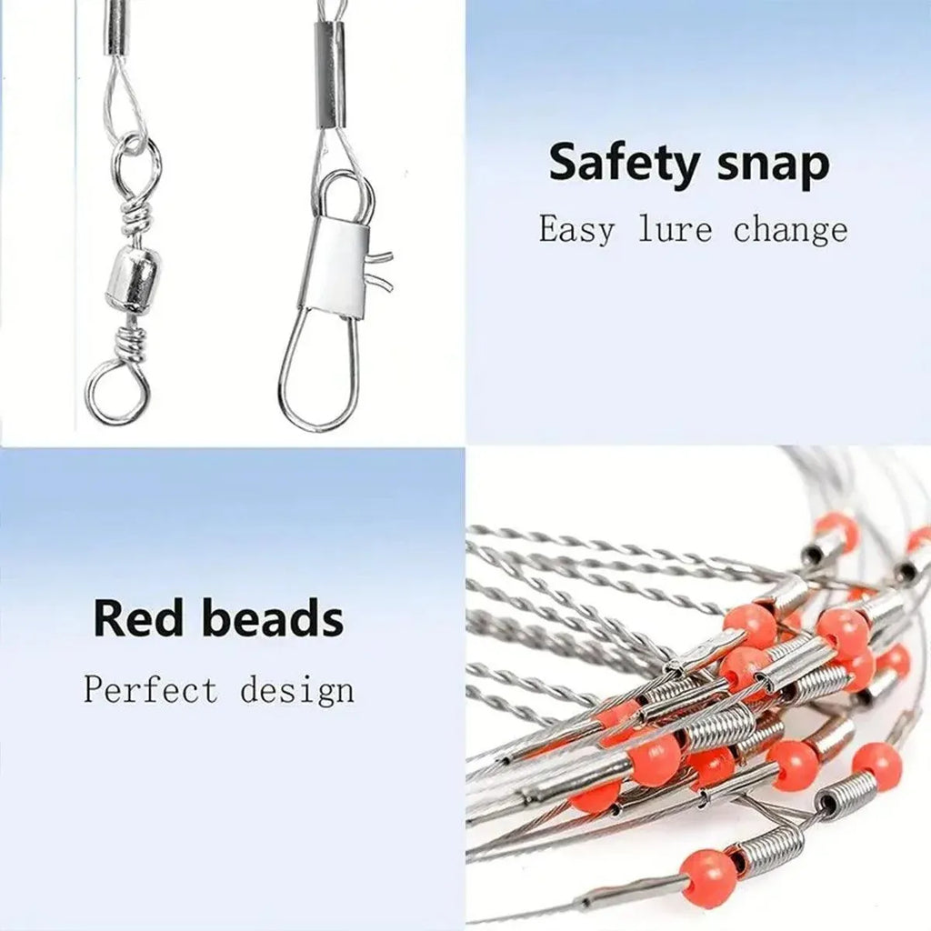 10PCS Wire Balance Hooks Anti Tangle Sea Fishing Rigs Accessories Tackle Set