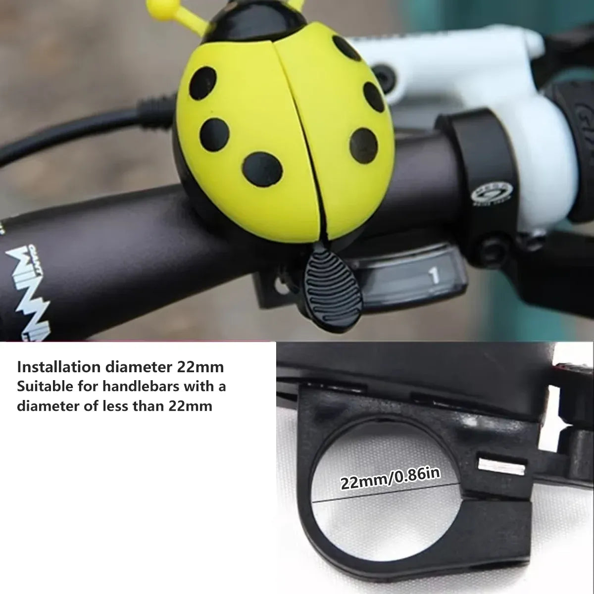 4PCS Ladybug Bicycle Bell Colourful Beetle Bike Horn Cycling Ring Bell for Road
