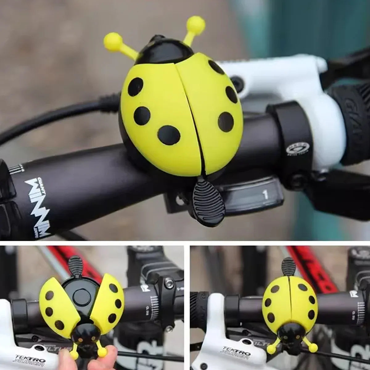 4PCS Ladybug Bicycle Bell Colourful Beetle Bike Horn Cycling Ring Bell for Road