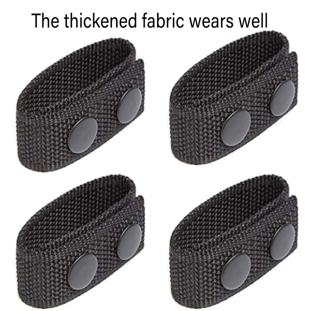 2PCS Outdoor Tactical Belt Loop Snap On Retainer Buckle Clip Holder Hiking Gear - Black