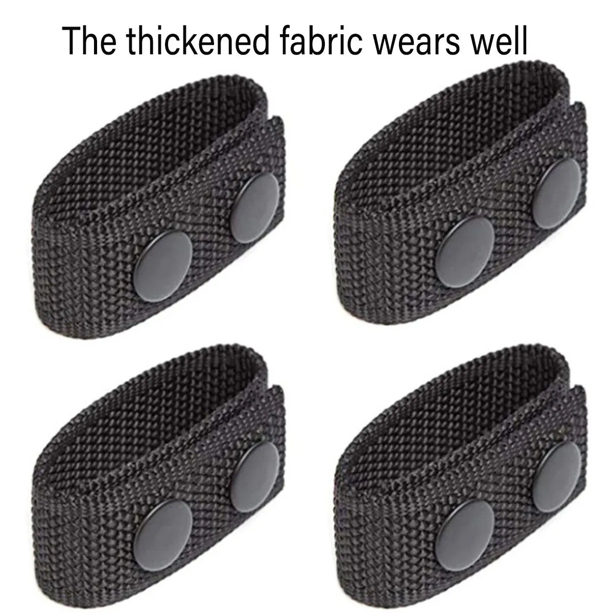 2PCS Outdoor Tactical Belt Loop Snap On Retainer Buckle Clip Holder Hiking Gear - Black