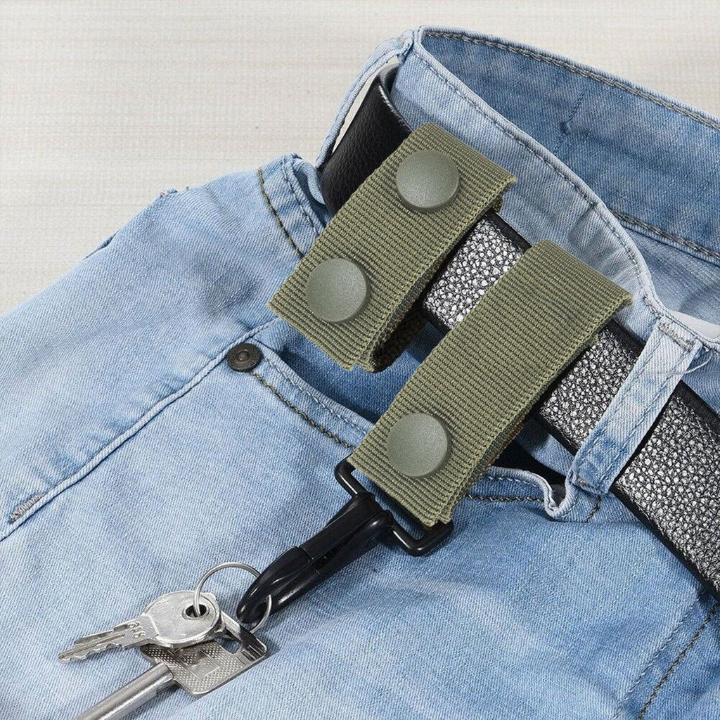 2PCS Outdoor Tactical Belt Loop Snap On Retainer Buckle Clip Holder Hiking Gear - Black