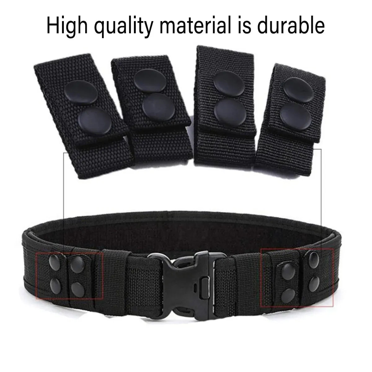 2PCS Outdoor Tactical Belt Loop Snap On Retainer Buckle Clip Holder Hiking Gear - Black
