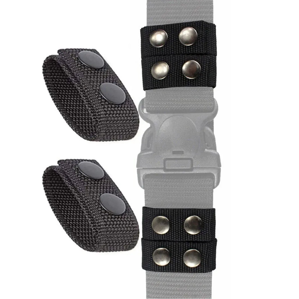 2PCS Outdoor Tactical Belt Loop Snap On Retainer Buckle Clip Holder Hiking Gear - Black