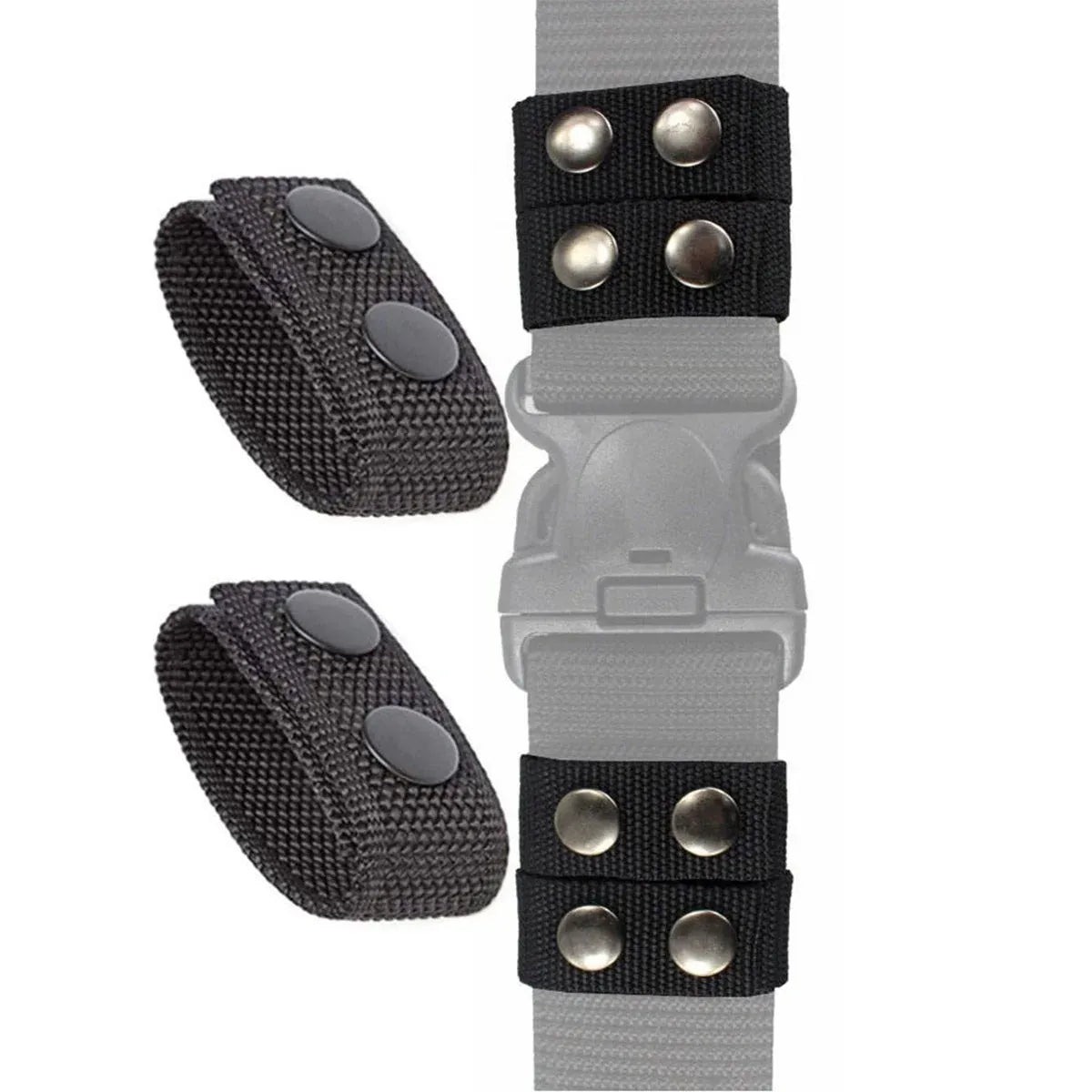 2PCS Outdoor Tactical Belt Loop Snap On Retainer Buckle Clip Holder Hiking Gear - Black