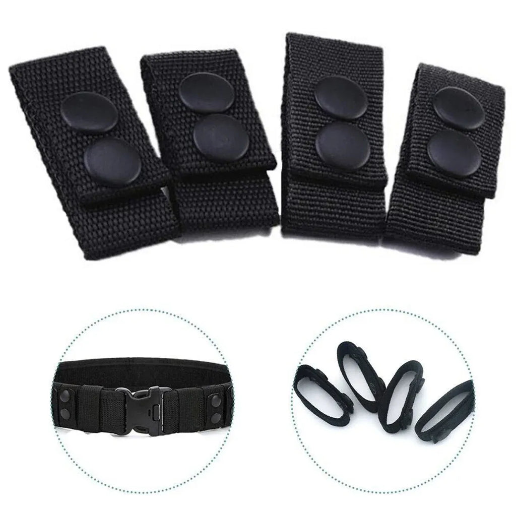 2PCS Outdoor Tactical Belt Loop Snap On Retainer Buckle Clip Holder Hiking Gear - Black