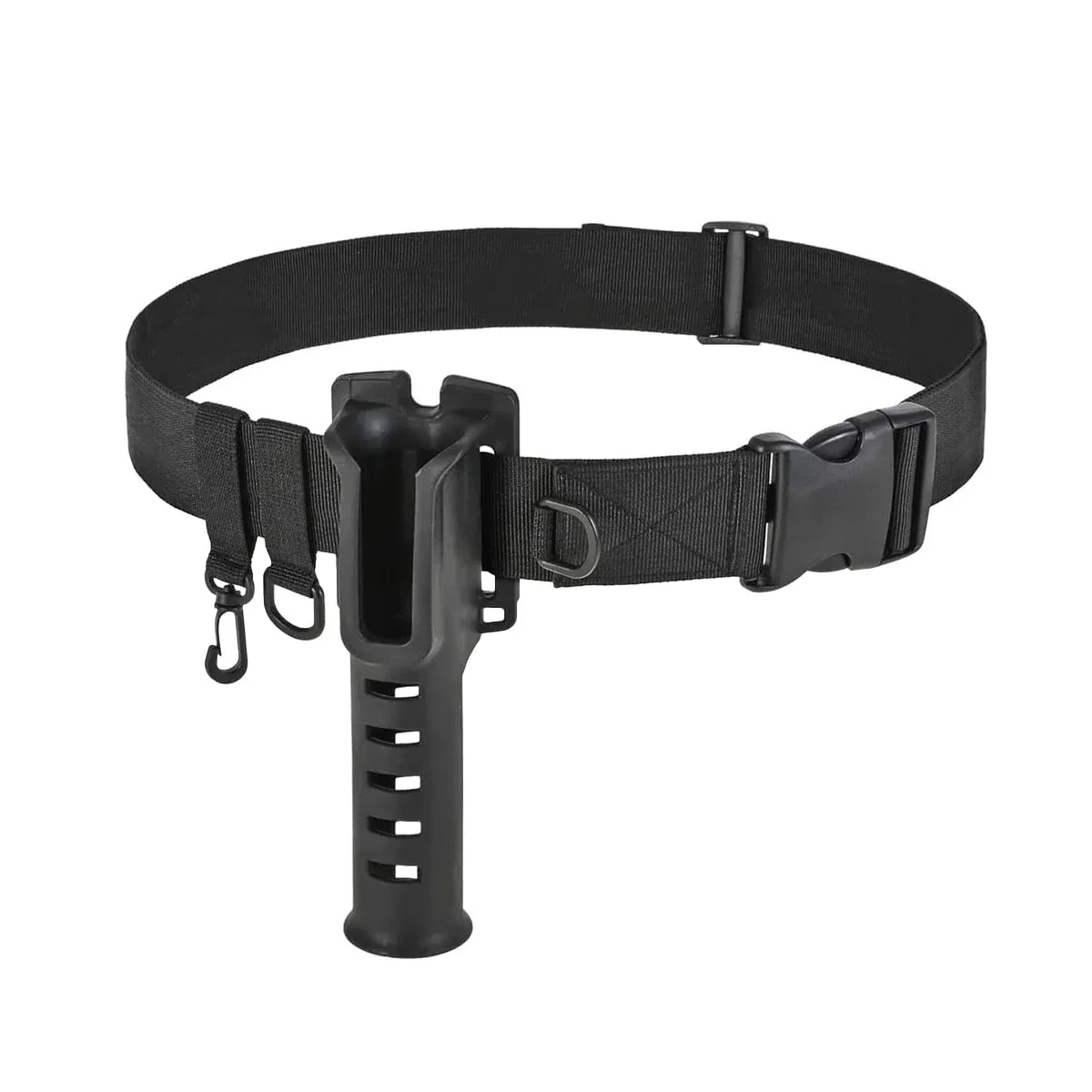 Fishing Wading Belt Rod Holder Adjustable Wader Fishing Waist Belt Fly Fishing - Black