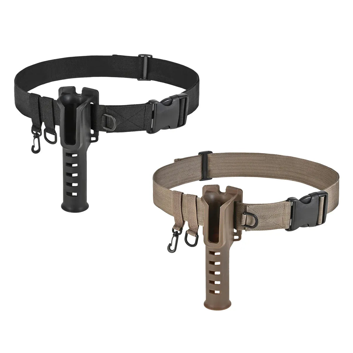 Fishing Wading Belt Rod Holder Adjustable Wader Fishing Waist Belt Fly Fishing - Black
