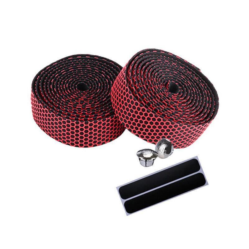 2X Thick Bicycle Handlebar Tape Bar Drop Wrap Mtb Road Bike Anti-Slip Punch - Red