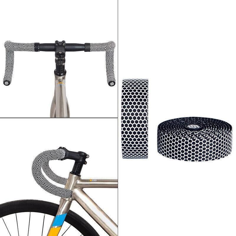 2X Thick Bicycle Handlebar Tape Bar Drop Wrap Mtb Road Bike Anti-Slip Punch - White