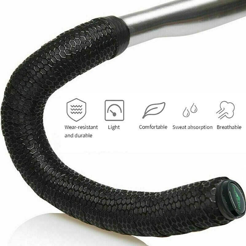 2X Thick Bicycle Handlebar Tape Bar Drop Wrap Mtb Road Bike Anti-Slip Punch - White