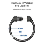 4 Digit Combination Bike Cable Lock Anti Theft for Bicycle Scooter