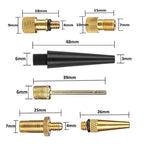 24PCS Bike Valve Adapter Kit Brass Pump Nozzles for Presta AV DV SV Ball Inflator