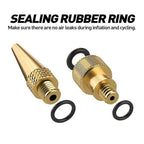 24PCS Bike Valve Adapter Kit Brass Pump Nozzles for Presta AV DV SV Ball Inflator