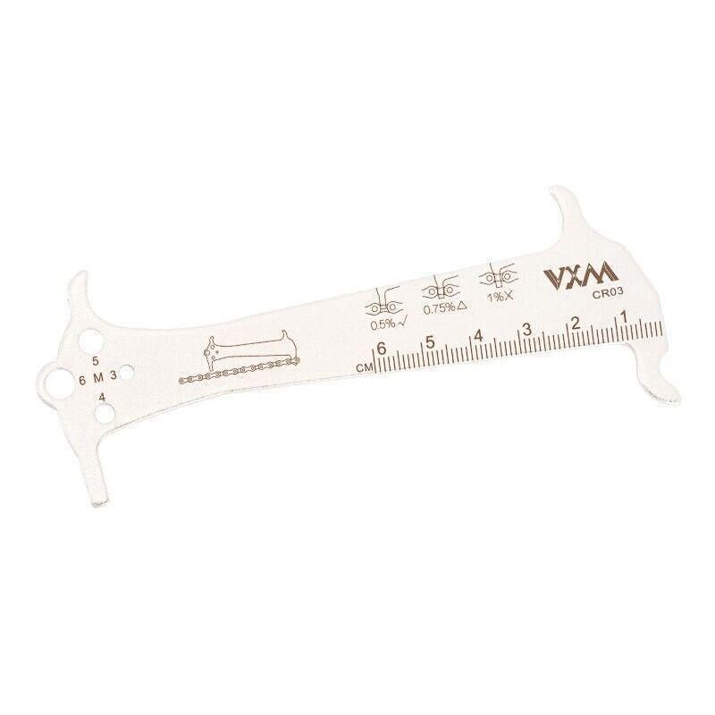 3 in 1 Bike Chain Wear Indicator Chain Hook Bolt Gauge Ruler Tool Stainless Steel