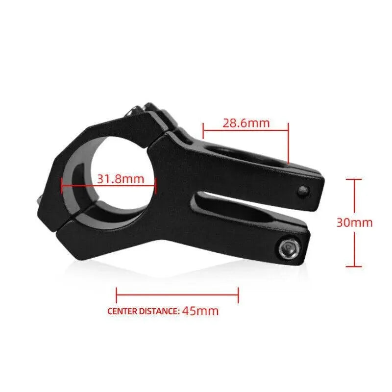 MTB Mountain Bike Handlebar Stem 31.8mm Aluminium Alloy Short Stem Cycling Part - Black