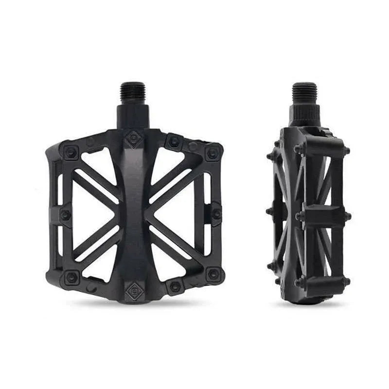 Bike Pedals Alloy Mountain Road MTB Colored Bicycle Nonslip Cycling Pedals 9/16" - Black