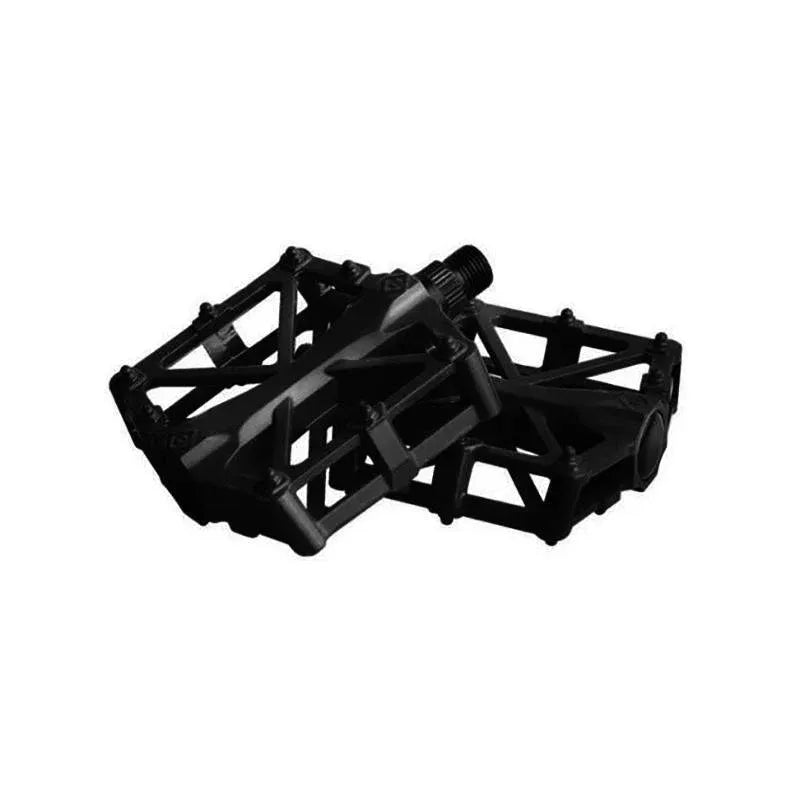 Bike Pedals Alloy Mountain Road MTB Colored Bicycle Nonslip Cycling Pedals 9/16" - Black