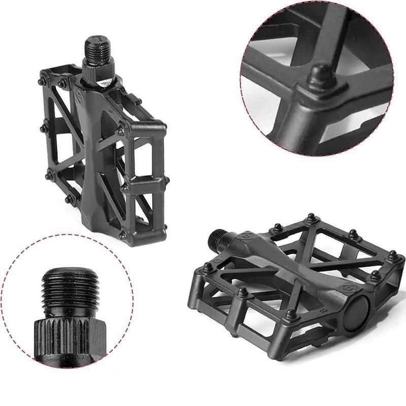 Bike Pedals Alloy Mountain Road MTB Colored Bicycle Nonslip Cycling Pedals 9/16" - Red
