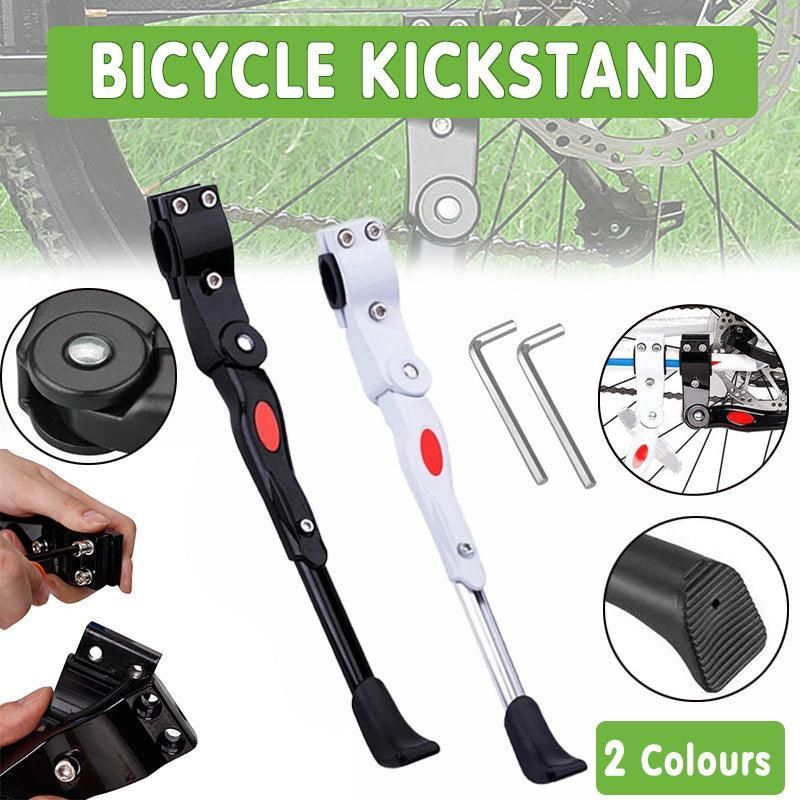 Rear Adjustable Kickstand for Mountain Bicycle Road Bike Parking Support Leg - White