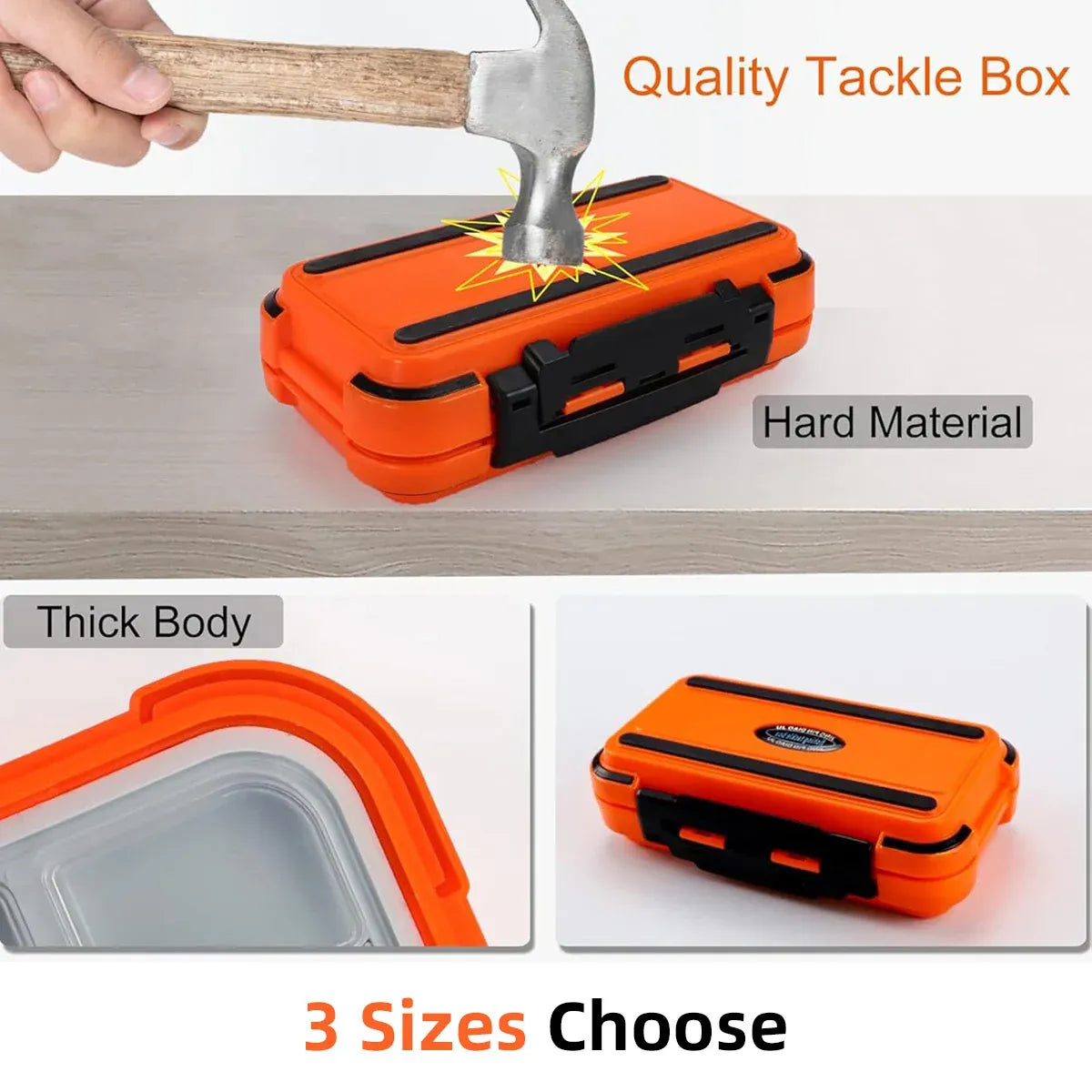 Fishing Tackle Box Gear Storage Case Hook Accessory Organizer Tool Box Portable - L